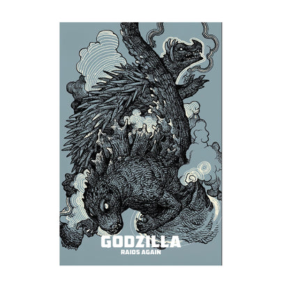 Godzilla Raids Again (1955) Movie Ink Illustration Art poster print