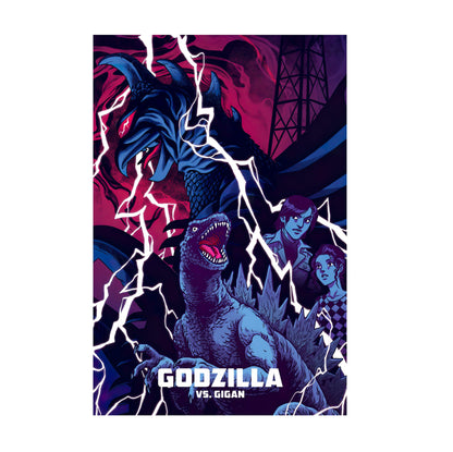 Godzilla vs. Gigan (1972) Movie Illustrated Art poster print