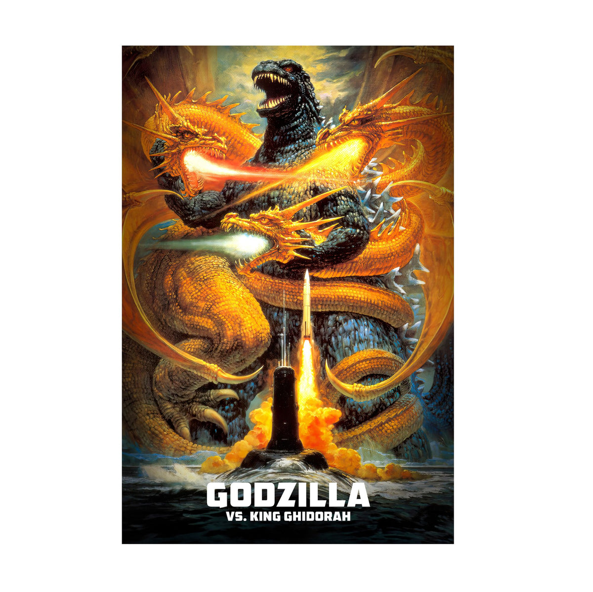 Godzilla vs. King Ghidorah (1991) Movie Key Art poster print