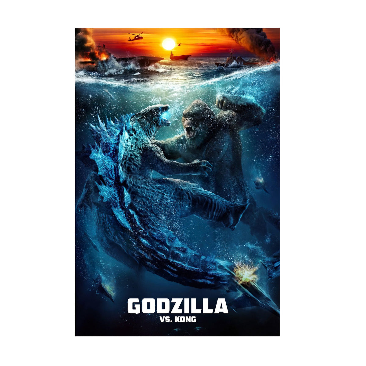 Godzilla vs. Kong (2021) Movie Ocean Battle Art poster print