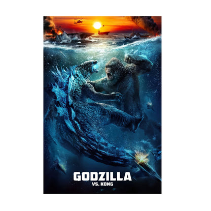 Godzilla vs. Kong (2021) Movie Ocean Battle Art poster print