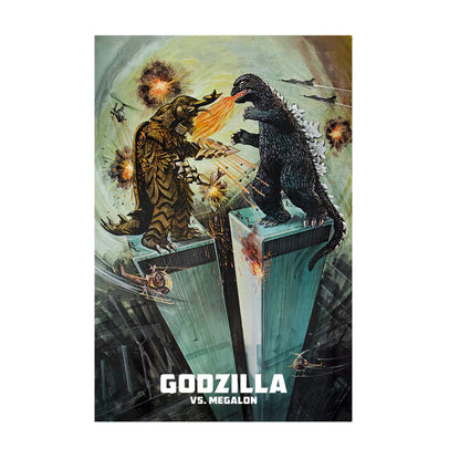 Godzilla vs. Megalon (1973) Movie Illustrated Art poster print