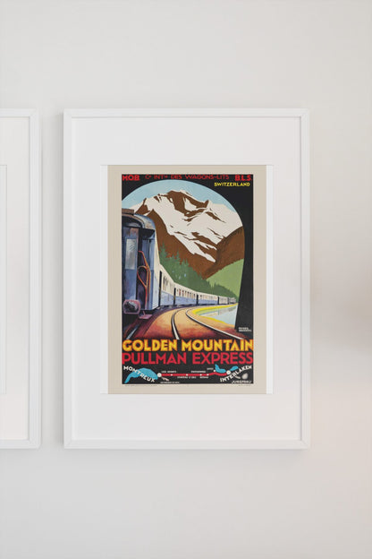 Golden Mountain Pullman Express poster on a light wall