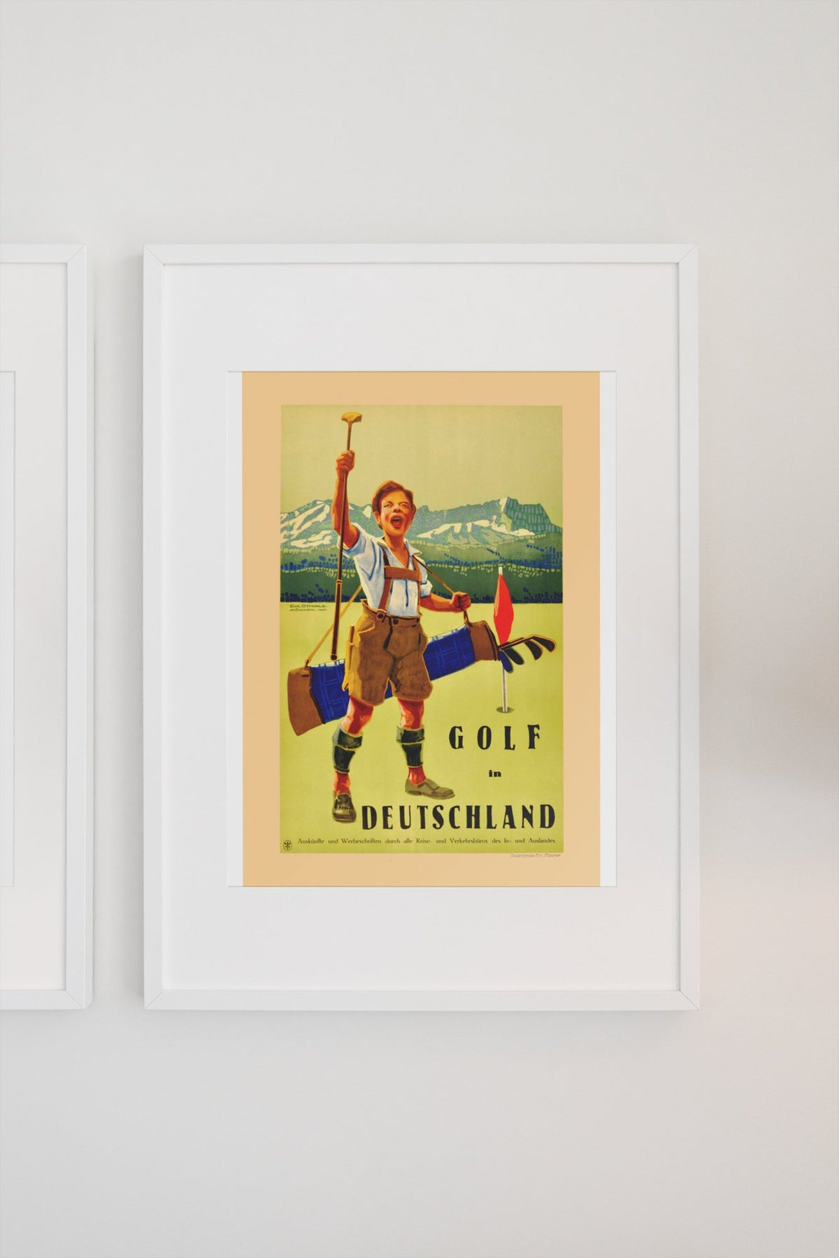 Golf in Deutschland poster on a light wall