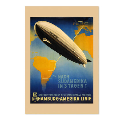 Graf Zeppelin to South America poster print