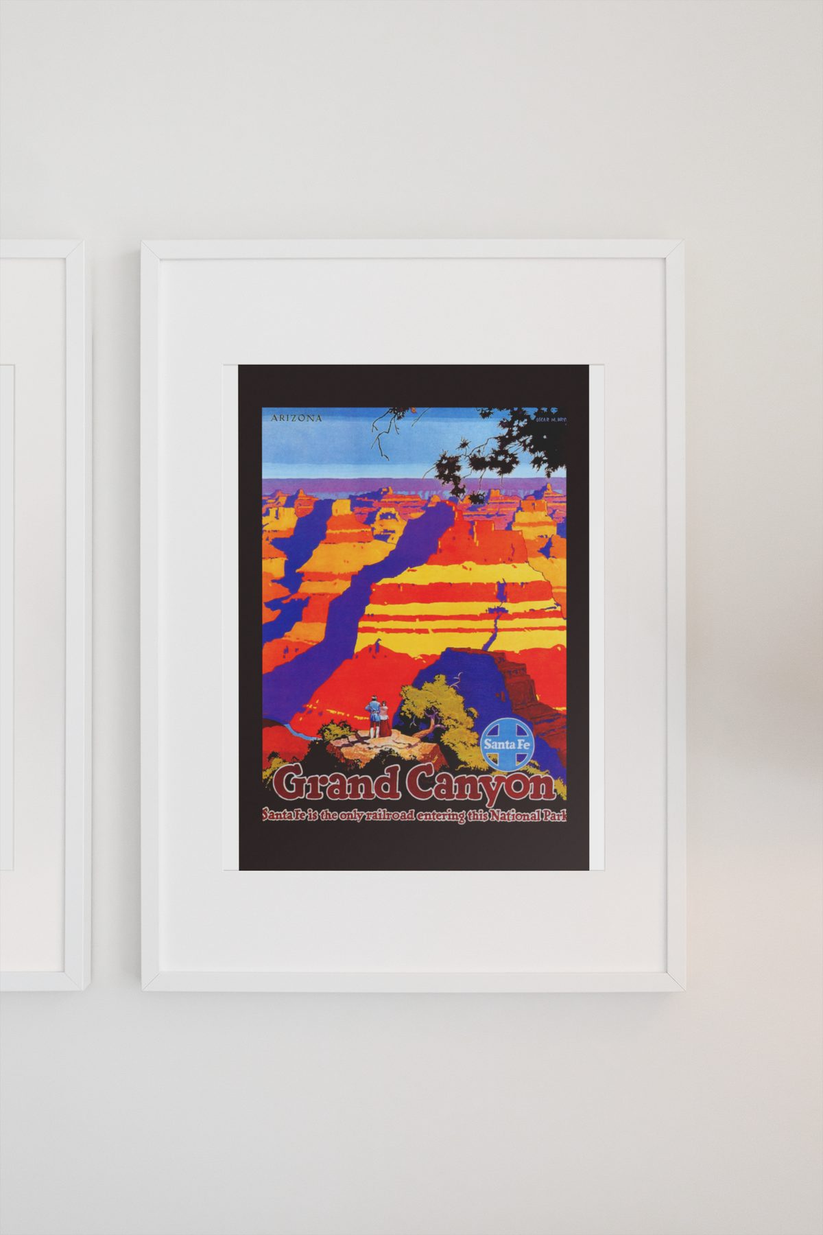 Grand Canyon Santa Fe poster on a light wall