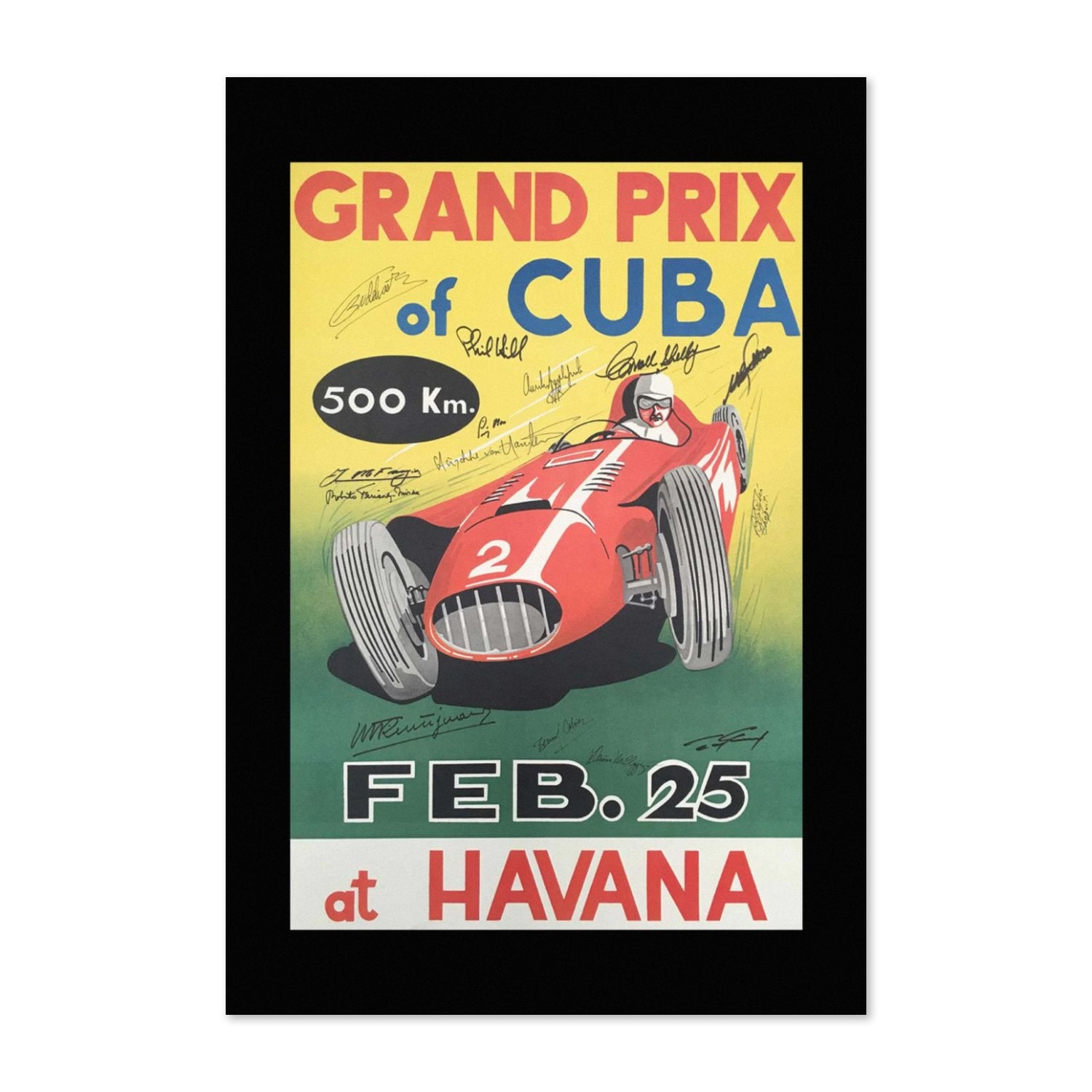 Grand Prix of Cuba Havana (Printed Signatures) poster print