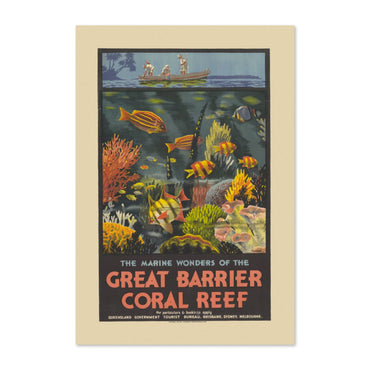Great Barrier Coral Reef 1930s poster print