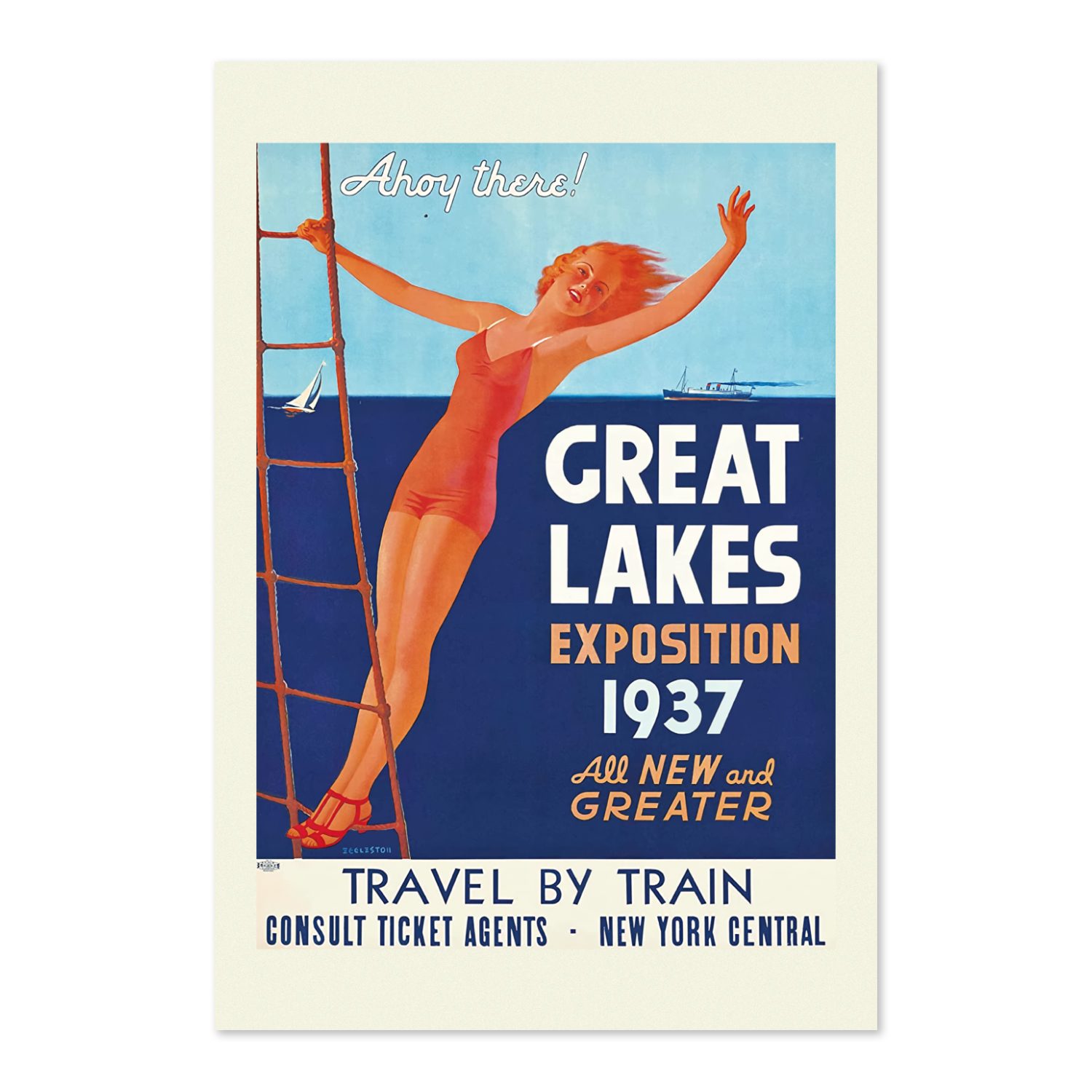 Great Lakes Exposition Cleveland 1937 poster print