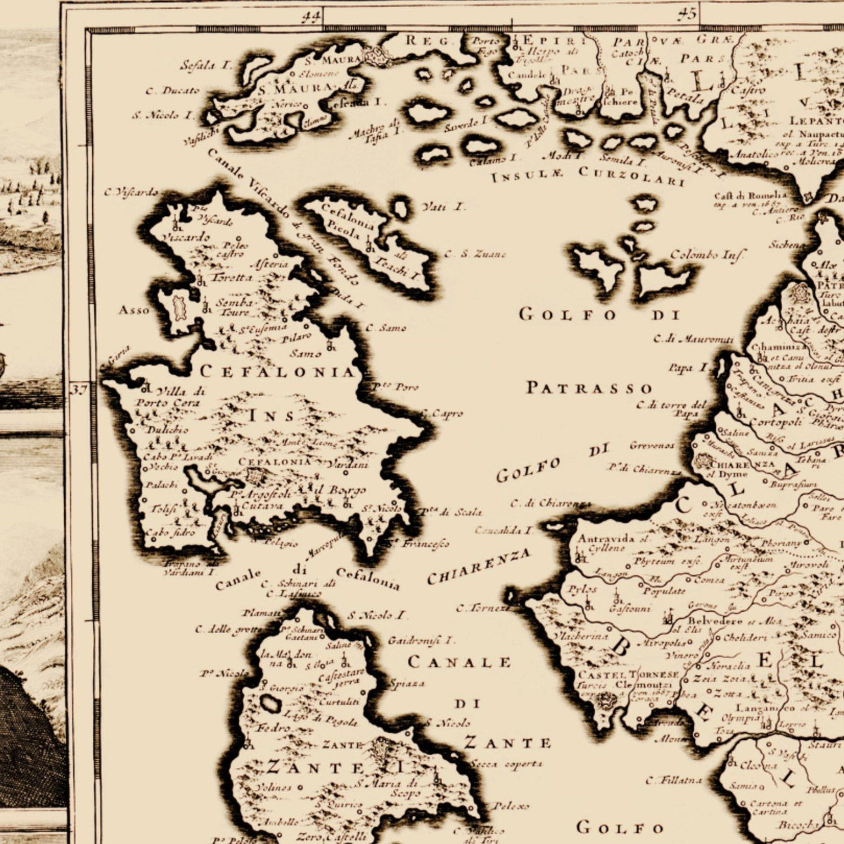 Close-up detail of the Greece & Greek Islands 1688 Map