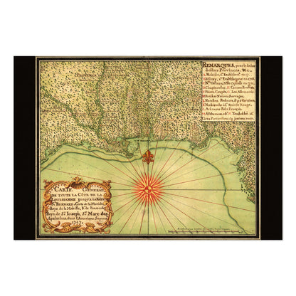 Gulf Coast 1740s Map vintage print