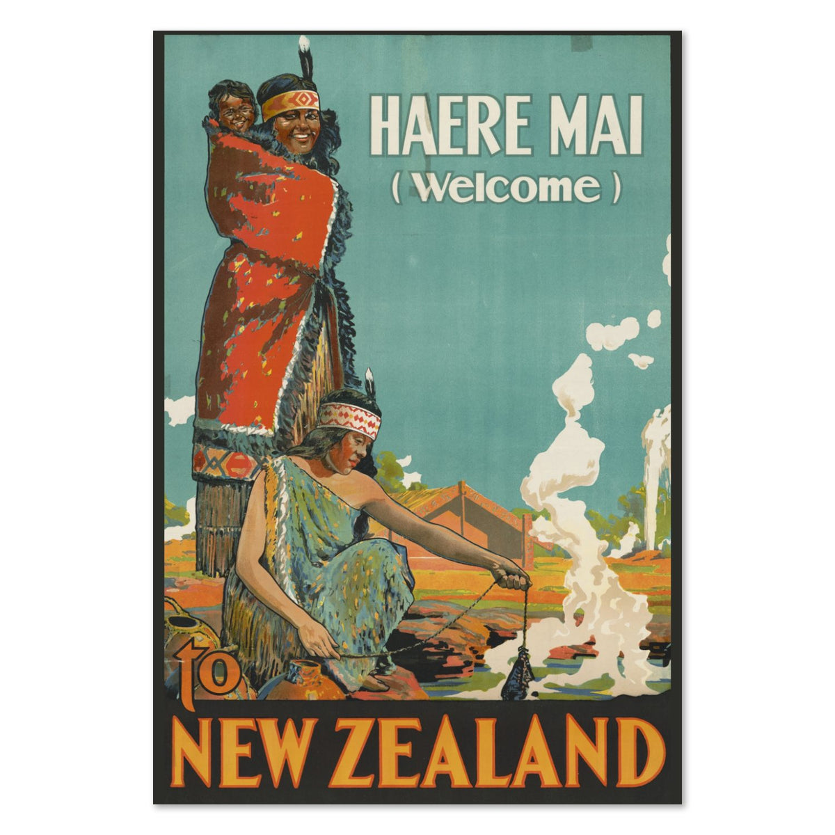 Haere Mai Welcome to New Zealand poster print