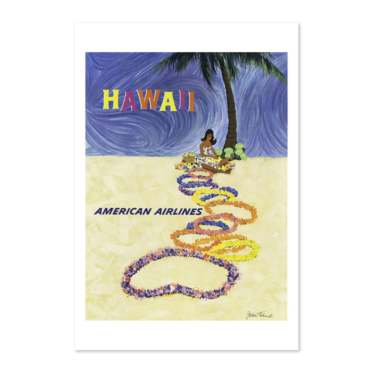 Hawaii American Airlines poster print