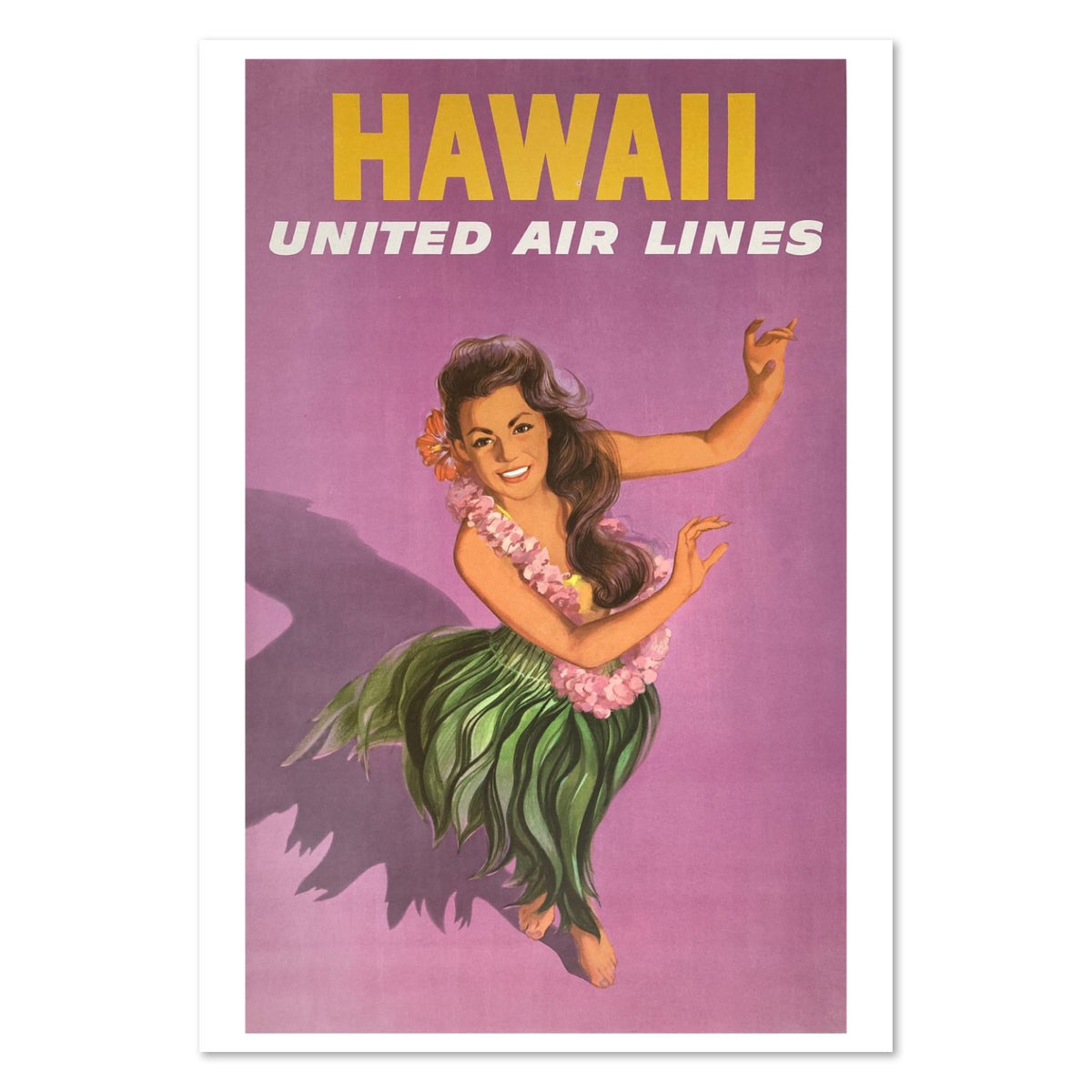 Hawaii Hula United Air Lines poster print