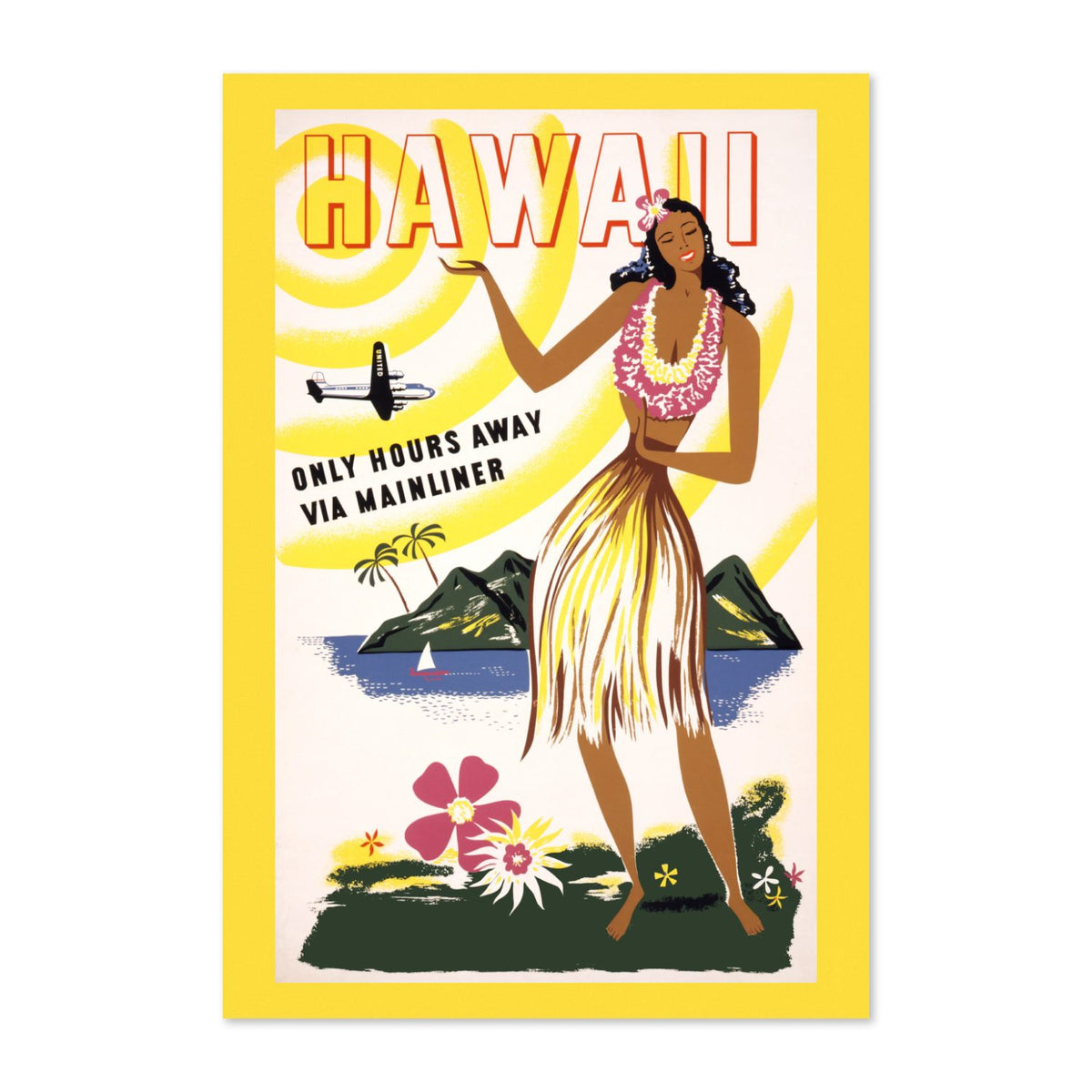 Hawaii via Mainliner poster print