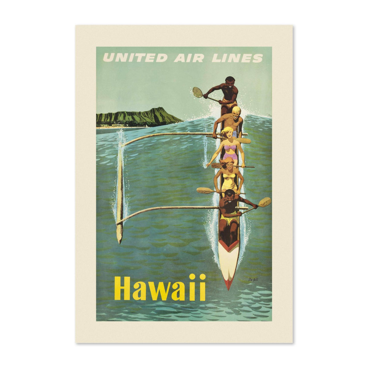 Hawaii Outrigger Canoe poster print