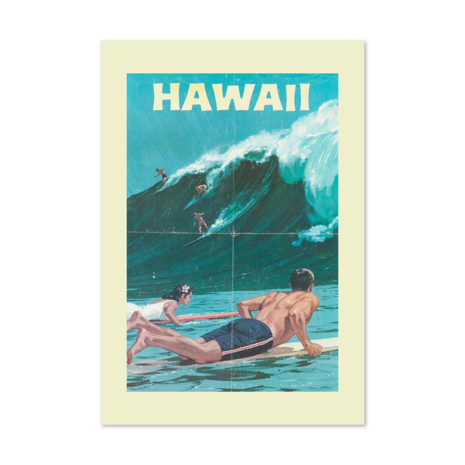 Hawaii Surfing poster print