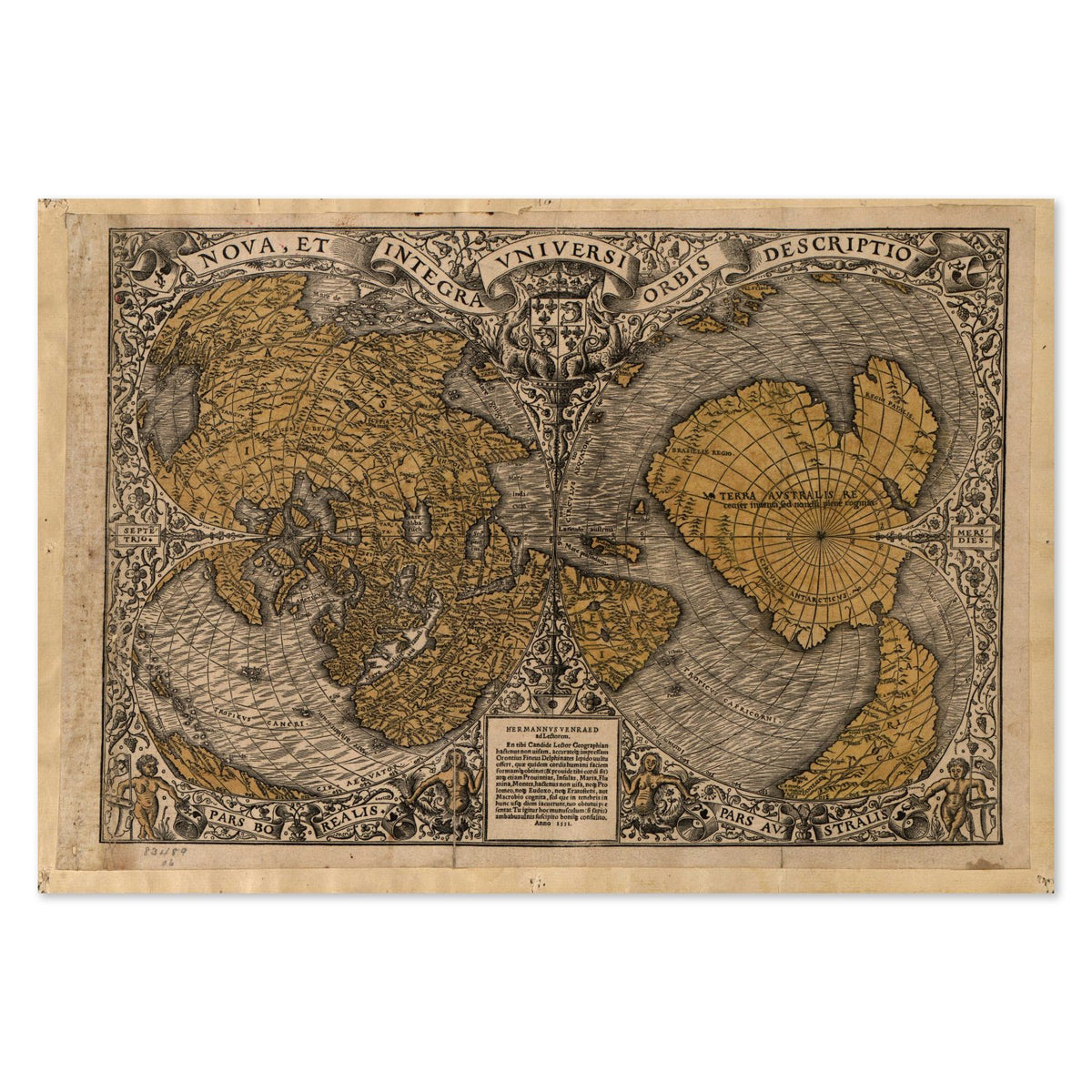 Heart-Shaped World Map 1531 poster print