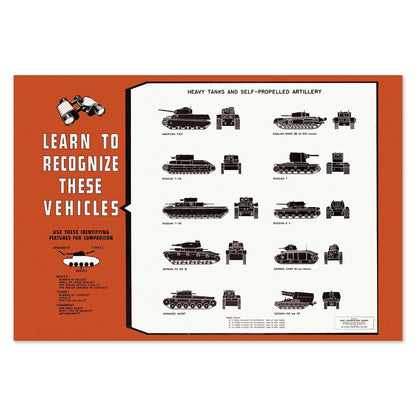 Heavy Tank Recognition Chart poster print