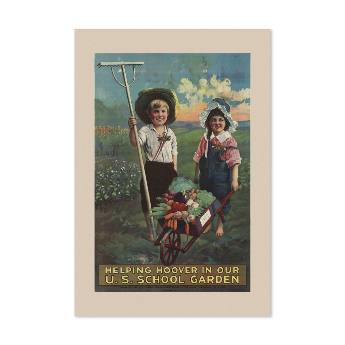 Helping Hoover in Our U.S. School Garden poster print