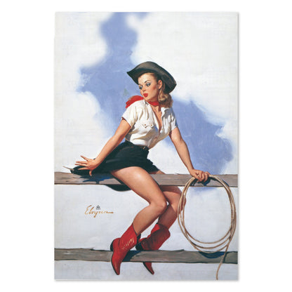 Hi-Ho Silver by Gil Elvgren, pin-up poster — framed print
