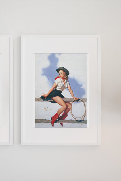 Hi-Ho Silver by Gil Elvgren, pin-up poster — gallery wall