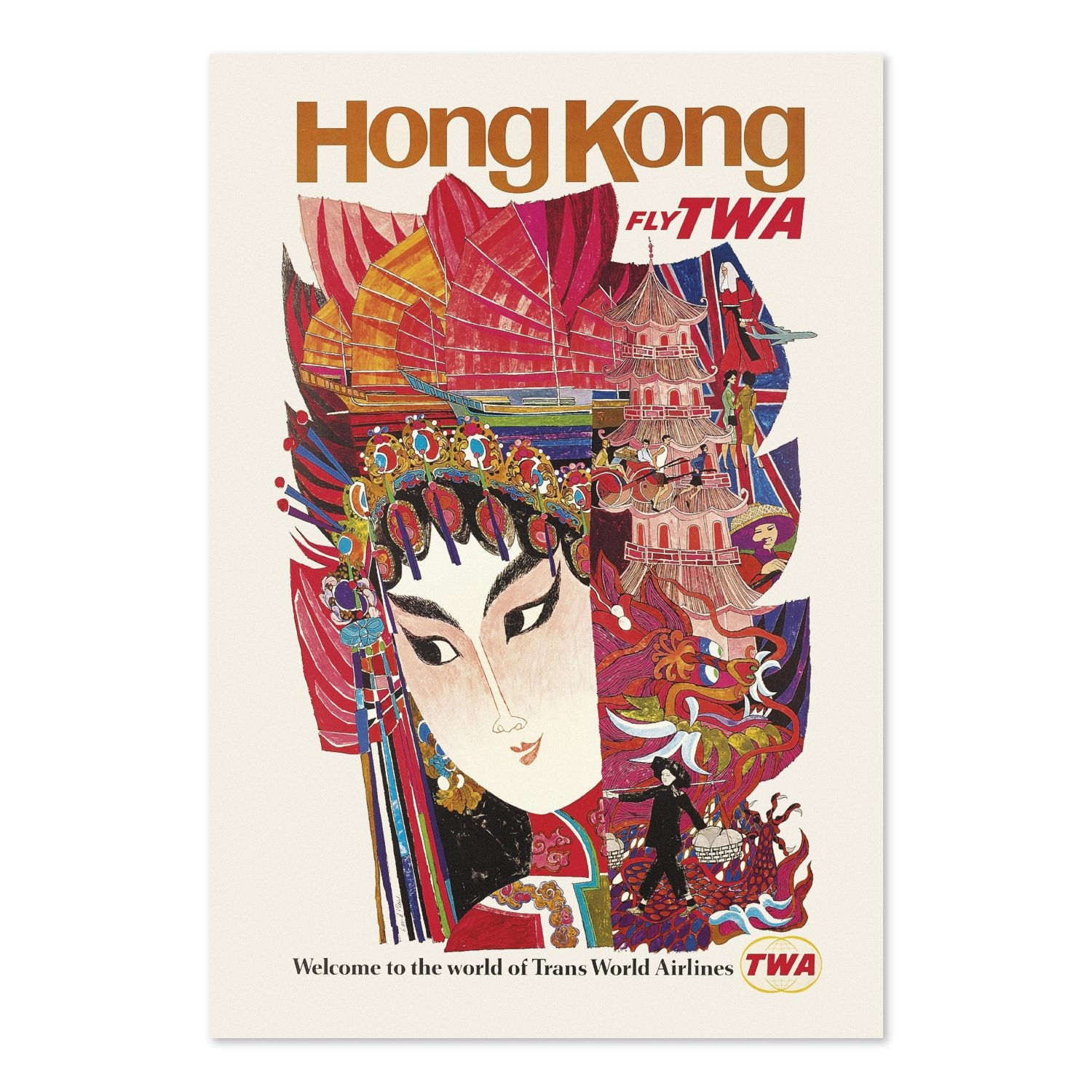 Hong Kong Fly TWA poster print