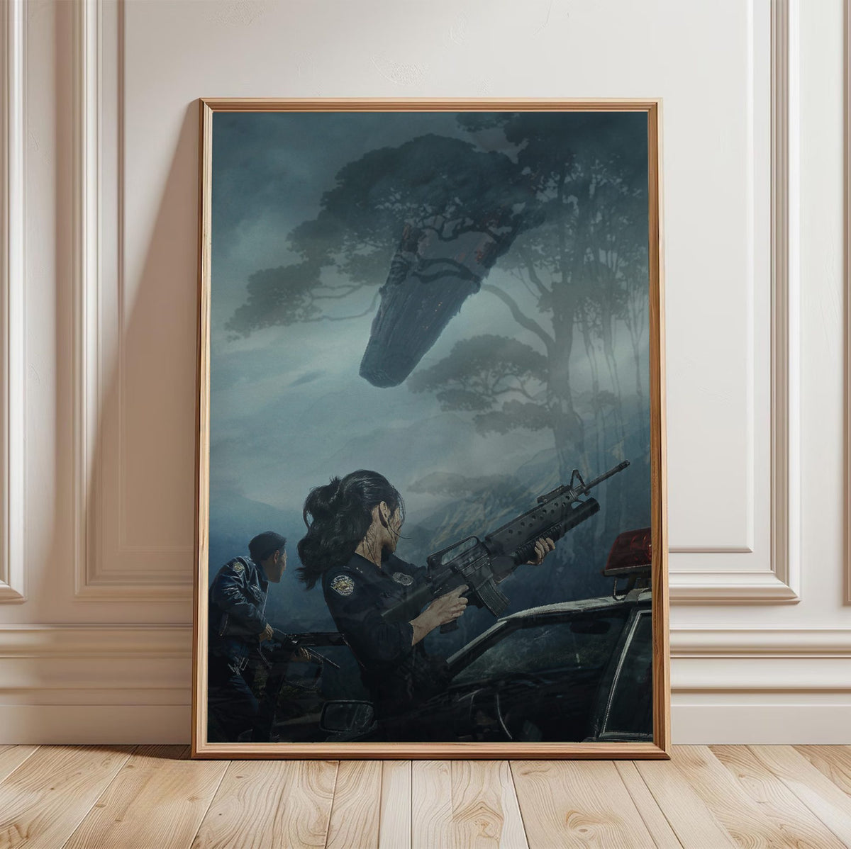 Hope (2026) Movie Key Art poster in a light oak frame leaning against a white wall