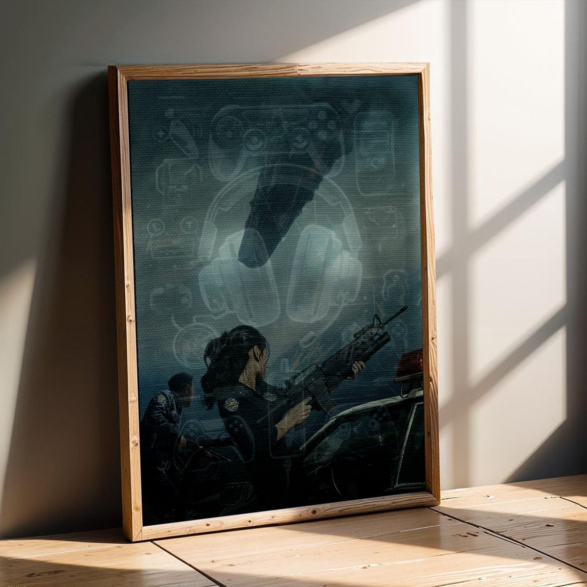 Hope (2026) Movie Key Art poster in an oak frame leaning on a wooden floor
