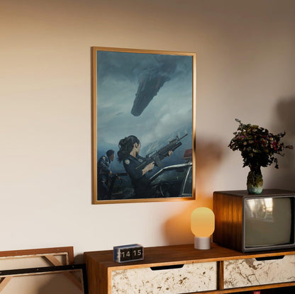 Hope (2026) Movie Key Art poster in an oak frame above a sideboard