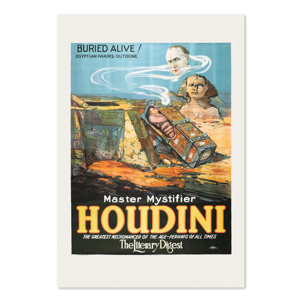 Houdini Buried Alive Egyptian Sphinx poster print