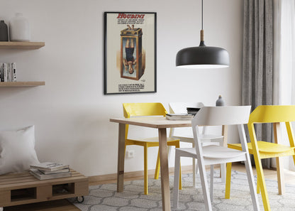 Houdini Chinese Water Torture Cell poster framed above a dining table