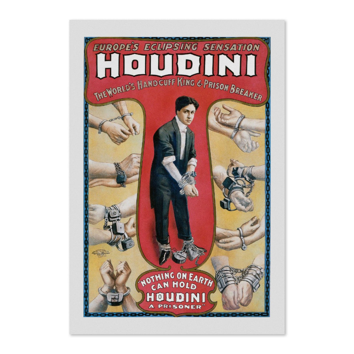 Houdini Handcuff King poster print