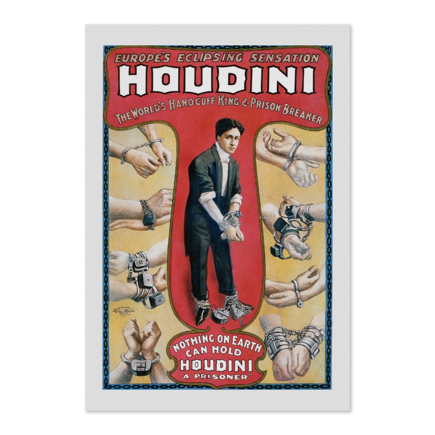 Houdini Handcuff King poster print