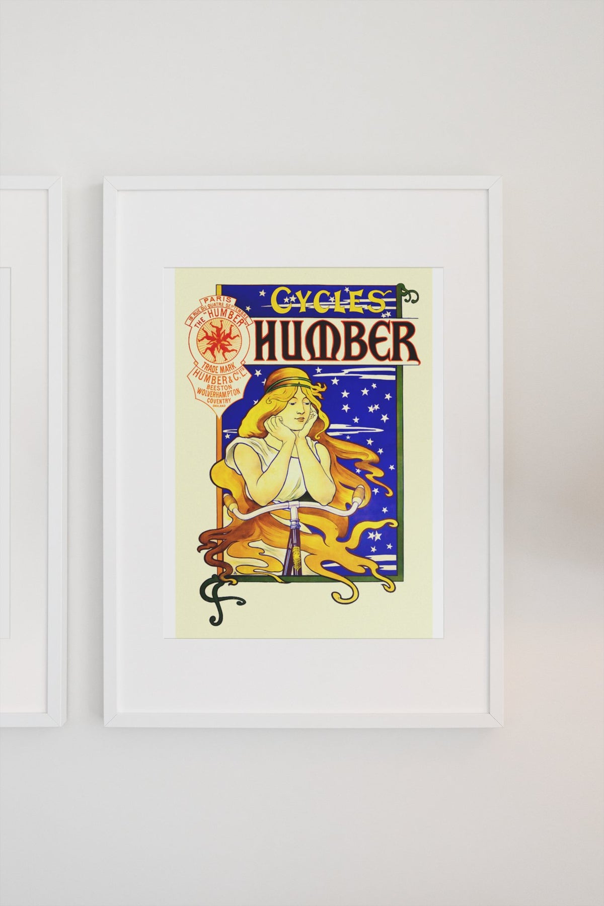 Humber Cycles poster on a light wall