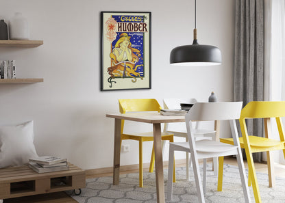 Humber Cycles poster framed above a dining table