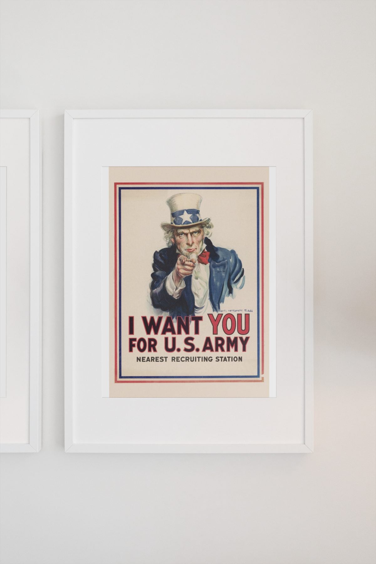 I Want You Uncle Sam poster on a light wall