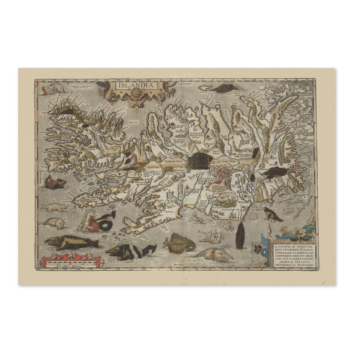 Iceland 1590 Map vintage print