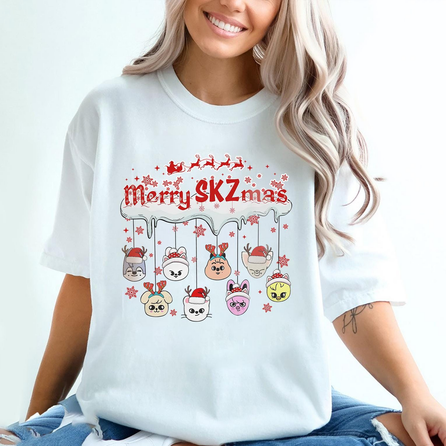 Merry SKZ Mas Shirt, Stray Kids Christmas Shirt, Kpop Christmas Shirt
