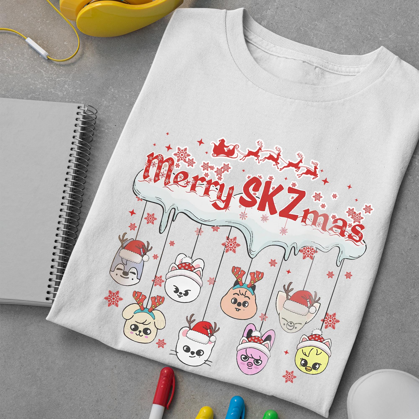 Merry SKZ Mas Shirt, Stray Kids Christmas Shirt, Kpop Christmas Shirt