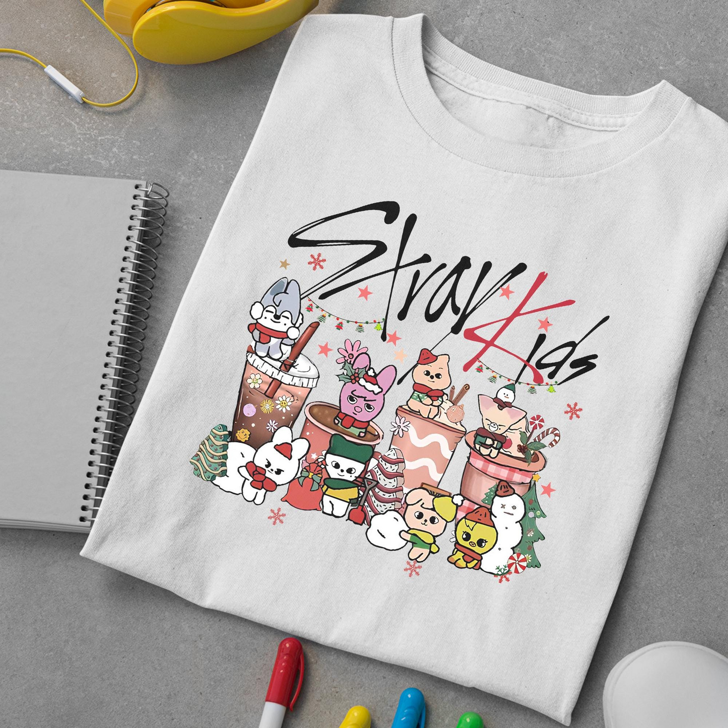 Graphic Stray Kids Christmas Shirt, Skzoo Christmas Shirt, Stray Kids Shirt
