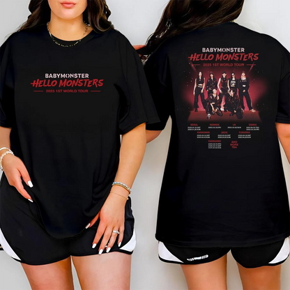 Babymonster Tour T-Shirt, Hello Monsters 1st World Tour Shirt, Babymonster Shirt