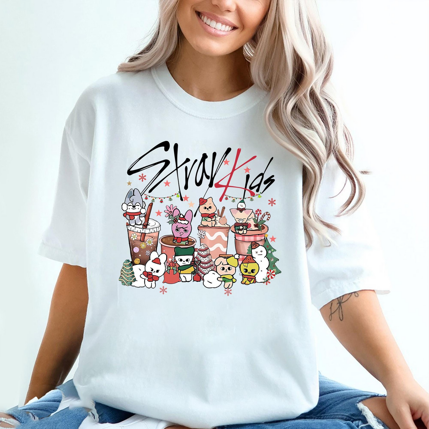Graphic Stray Kids Christmas Shirt, Skzoo Christmas Shirt, Stray Kids Shirt