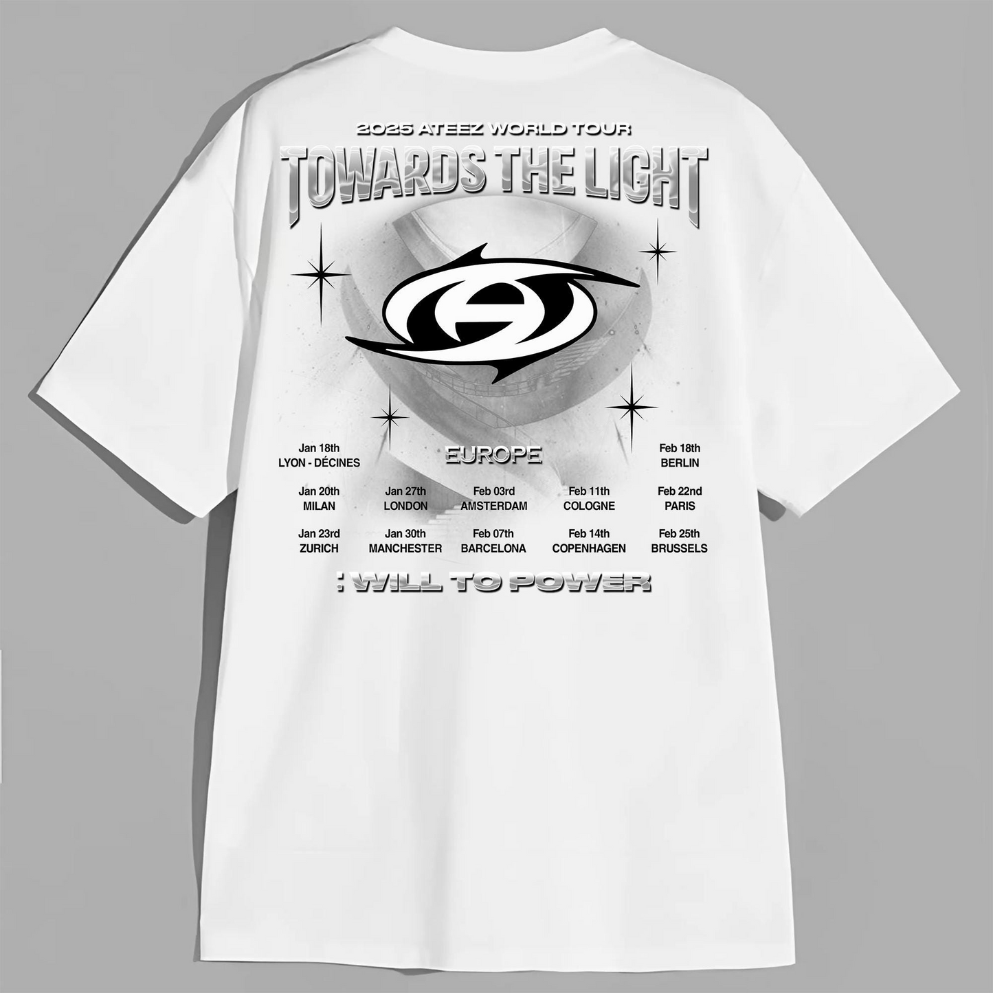 Ateez World Tour 2025 Towards The Light: Will to Power Shirt, Ateez Shirt