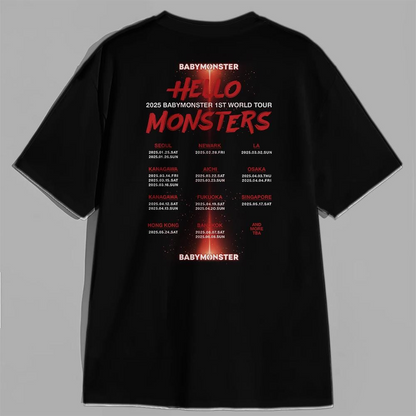 Graphic Babymonster Tour Shirt, Hello Monsters Tour Shirt, Babymonster Shirt