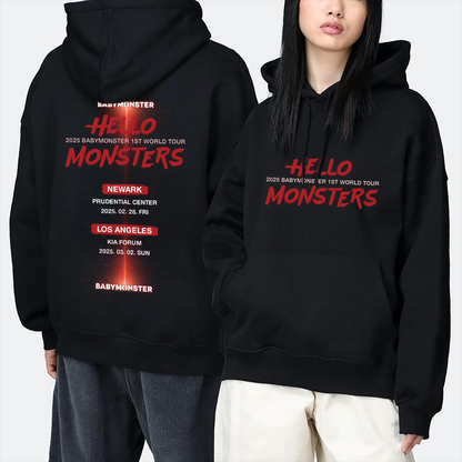 Babymonster Hoodie, Hello Monsters 1st World Tour Hoodie, Kpop Hoodie