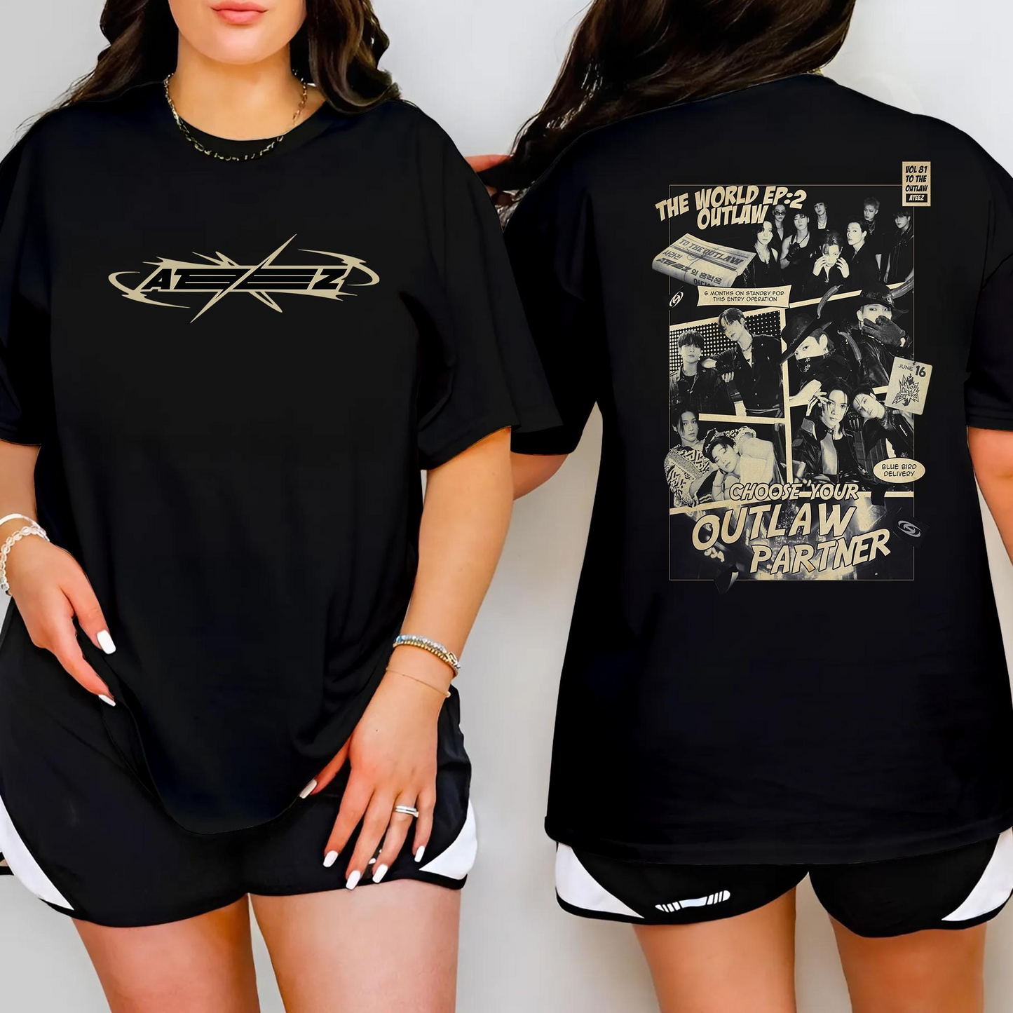 Album The World EP2 Outlaw Ateez Shirt, Ateez Tour Merch, Kpop Shirt