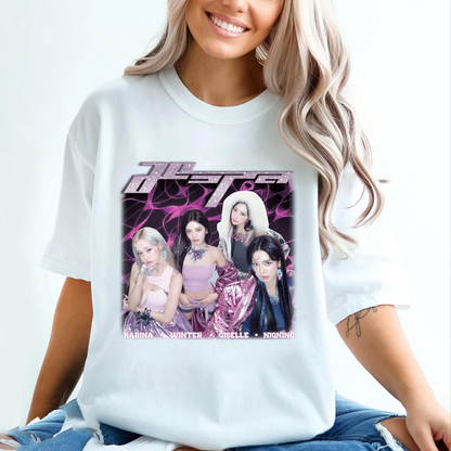 Vintage AESPA Synk Parallel Line Tour Shirt, Aespa Shirt, Kpop Tour Merch