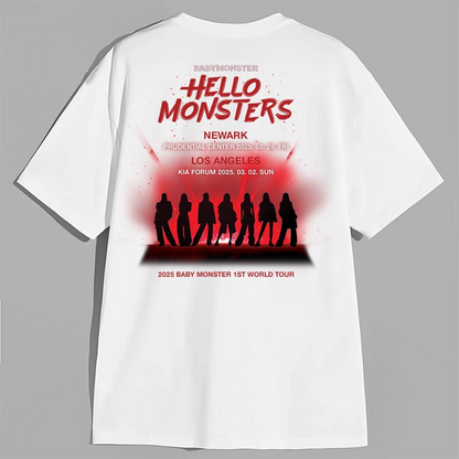 Babymonster Tour Shirt, Babymonster Hello Monsters Tour Shirt, Kpop Tee
