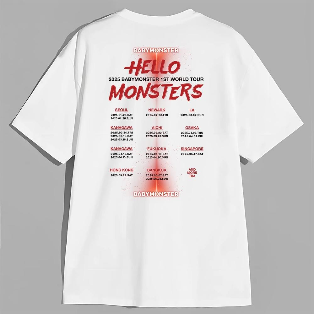 Graphic Babymonster Tour Shirt, Hello Monsters Tour Shirt, Babymonster Shirt